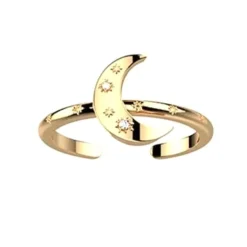 Bague Ajustable Femme LES CADETTES LUNA Laiton Doré