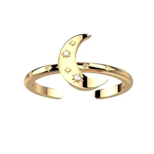 Bague Ajustable Femme LES CADETTES LUNA Laiton Doré