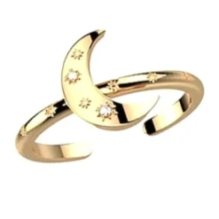Bague Ajustable Femme LES CADETTES LUNA Laiton Doré