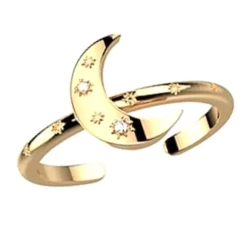 Bague Ajustable Femme LES CADETTES LUNA Laiton Doré