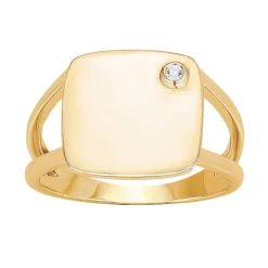Bague Chevalière Femme LA GARÇONNE INSOLITE Plaqué Or Diamant 26100023