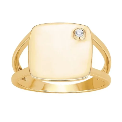 Bague Chevalière Femme LA GARÇONNE INSOLITE Plaqué Or Diamant 26100023