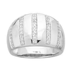 Bague femme 5 rails EDORA ARGENT 925/1000 et Oxydes