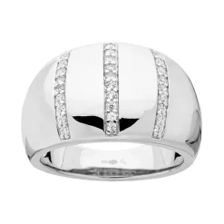Bague femme 3 rails EDORA ARGENT 925/1000 et Oxydes
