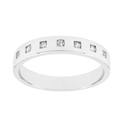 Bague Femme Alliance OR 750/1000 blanc et diamants