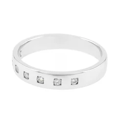 Bague Femme Alliance OR 750/1000 blanc et diamants