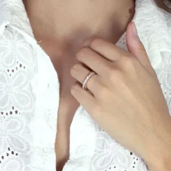 Bague Femme Alliance OR 750/1000 bicolore et diamants
