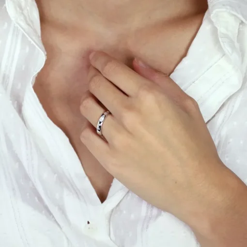 Bague Femme Alliance OR 750/1000 blanc et diamants