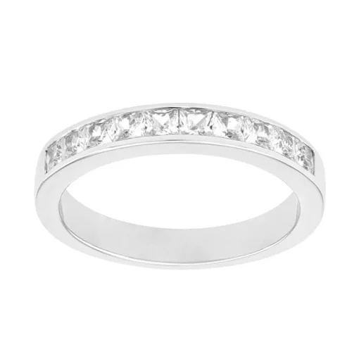 Bague Femme Alliance EDORA OR 750/1000 Blanc Demi Tour Diamants EDO35035GO.750MILL