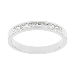 Bague Femme Alliance EDORA OR 750/1000 Blanc Demi Tour Diamants EDO35033GO.750MILL