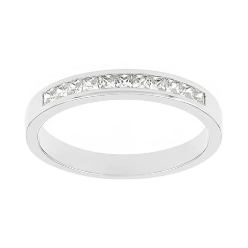 Bague Femme Alliance EDORA OR 750/1000 Blanc Demi Tour Diamants EDO35033GO.750MILL