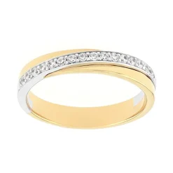 Bague Femme Alliance EDORA OR 375/1000 Bicolore et Diamants EDO9R009XB4.375MIL