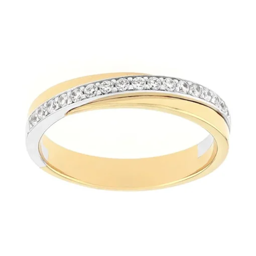 Bague Femme Alliance EDORA OR 375/1000 Bicolore et Diamants EDO9R009XB4.375MIL