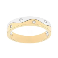 Bague Femme Alliance EDORA OR 375/1000 Bicolore et Diamants EDO95739BO.375MILL