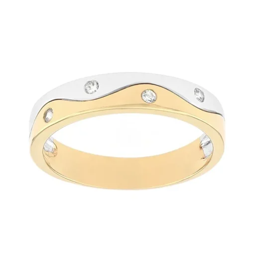 Bague Femme Alliance EDORA OR 375/1000 Bicolore et Diamants EDO95739BO.375MILL