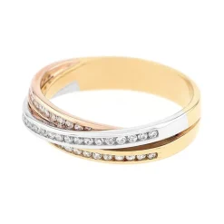 Bague Femme Alliance EDORA 3 ORS 750/1000 Croisée et Diamants EDO3R012TB4.750MIL
