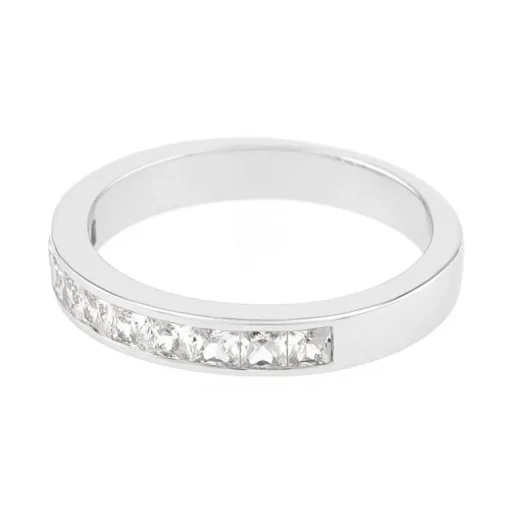 Bague Femme Alliance EDORA OR 750/1000 Blanc Demi Tour Diamants EDO35035GO.750MILL