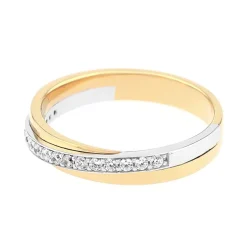 Bague Femme Alliance EDORA OR 375/1000 Bicolore et Diamants EDO9R009XB4.375MIL