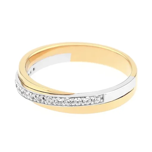 Bague Femme Alliance EDORA OR 375/1000 Bicolore et Diamants EDO9R009XB4.375MIL