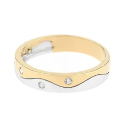 Bague Femme Alliance EDORA OR 375/1000 Bicolore et Diamants EDO95739BO.375MILL