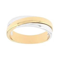Bague Femme Alliance entrelacée OR 750/1000 bicolore