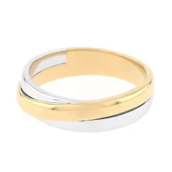 Bague Femme Alliance entrelacée OR 750/1000 bicolore