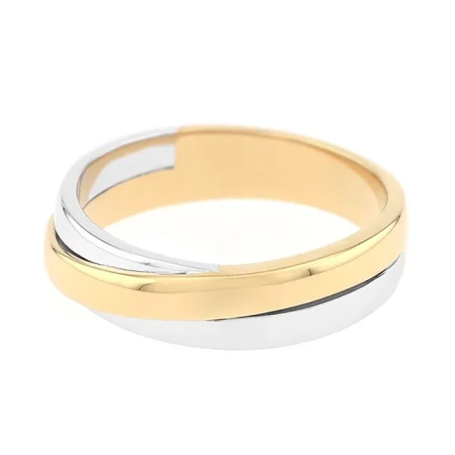 Bague Femme Alliance entrelacée OR 750/1000 bicolore