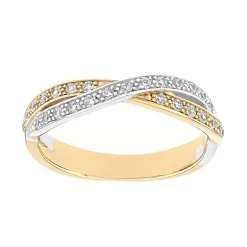 Bague Femme Alliance OR 750/1000 bicolore et diamants