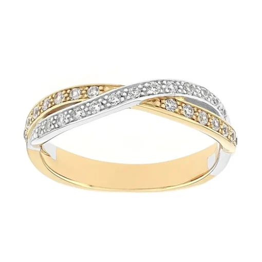 Bague Femme Alliance OR 750/1000 bicolore et diamants