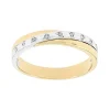 Bague Femme Alliance  OR 750/1000 bicolore et diamants