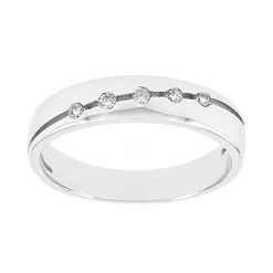 Bague Femme Alliance OR 750/1000 blanc et diamants