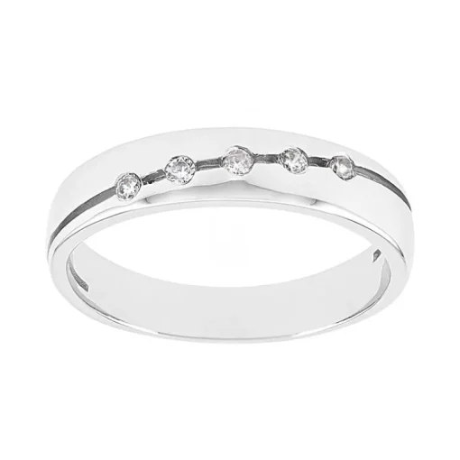 Bague Femme Alliance OR 750/1000 blanc et diamants
