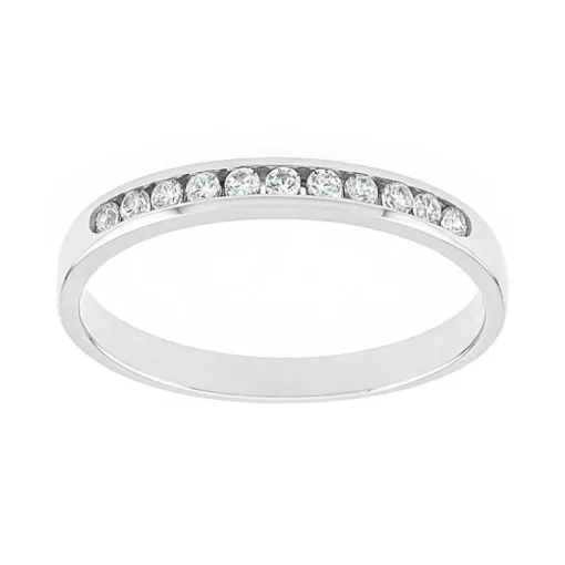 Bague Femme Alliance OR 750/1000 blanc et diamants