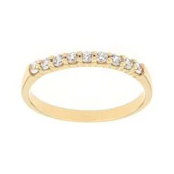 Bague Femme Alliance OR 750/1000 jaune et diamants
