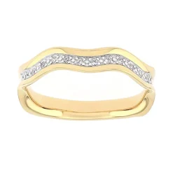 Bague Femme Alliance OR 750/1000 bicolore et diamants