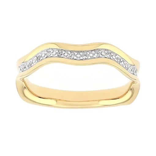 Bague Femme Alliance OR 750/1000 bicolore et diamants