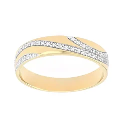 Bague Femme Alliance OR 750/1000 bicolore et diamants