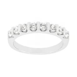 Bague Femme Alliance OR 750/1000 blanc et diamants