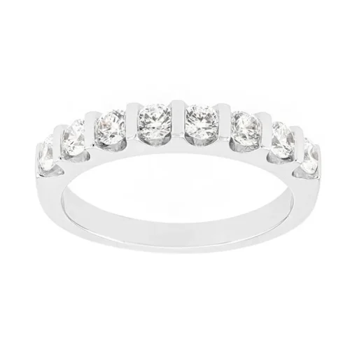 Bague Femme Alliance OR 750/1000 blanc et diamants