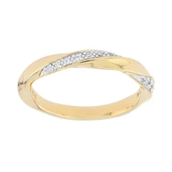 Bague Femme Alliance OR 375/1000 bicolore et diamants