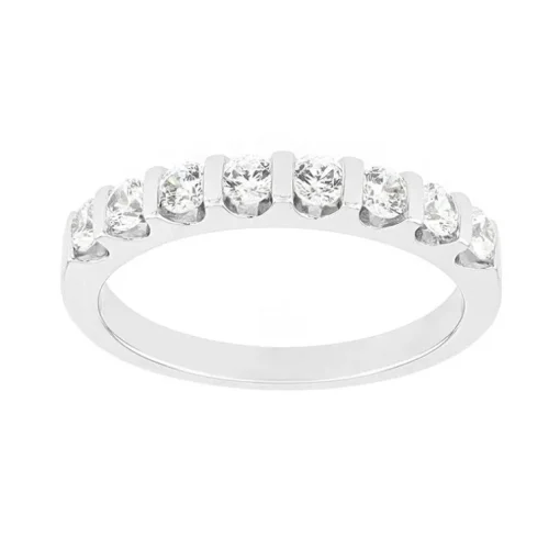 Bague Femme Alliance OR 750/1000 blanc et diamants