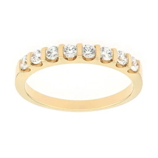 Bague Femme Alliance OR 750/1000 jaune et diamants