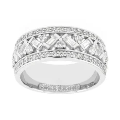 Bague Femme Alliance OR 750/1000 blanc et diamants