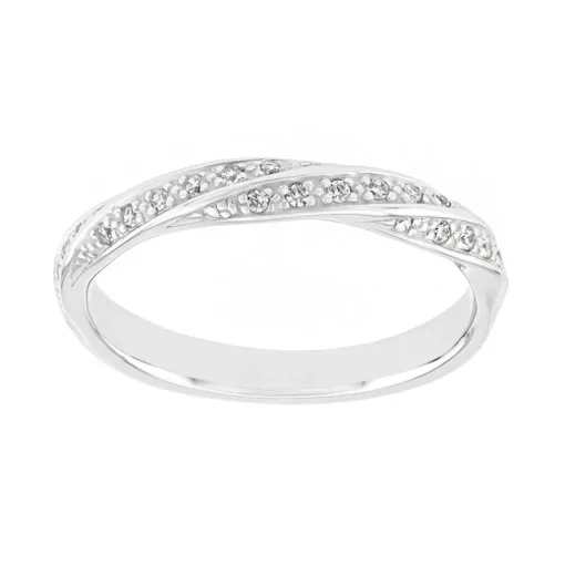 Bague Femme Alliance OR 750/1000 blanc et diamants