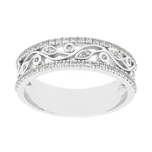 Bague Femme Alliance OR 750/1000 blanc et diamants