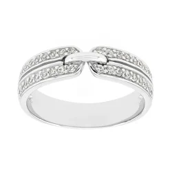 Bague femme alliance OR 750/1000 Blanc et diamants