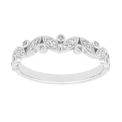 Bague Femme Alliance OR 375/1000 blanc et diamants