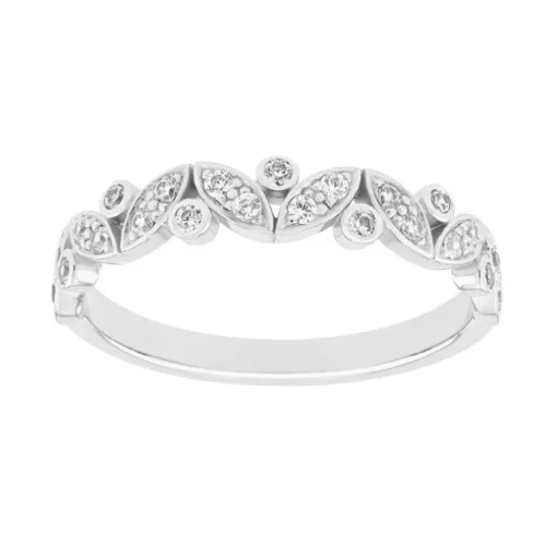 Bague Femme Alliance OR 375/1000 blanc et diamants
