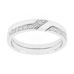 Bague Femme Alliance OR 750/1000 blanc et diamants