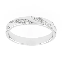 Bague Femme Alliance OR 750/1000 blanc et diamants